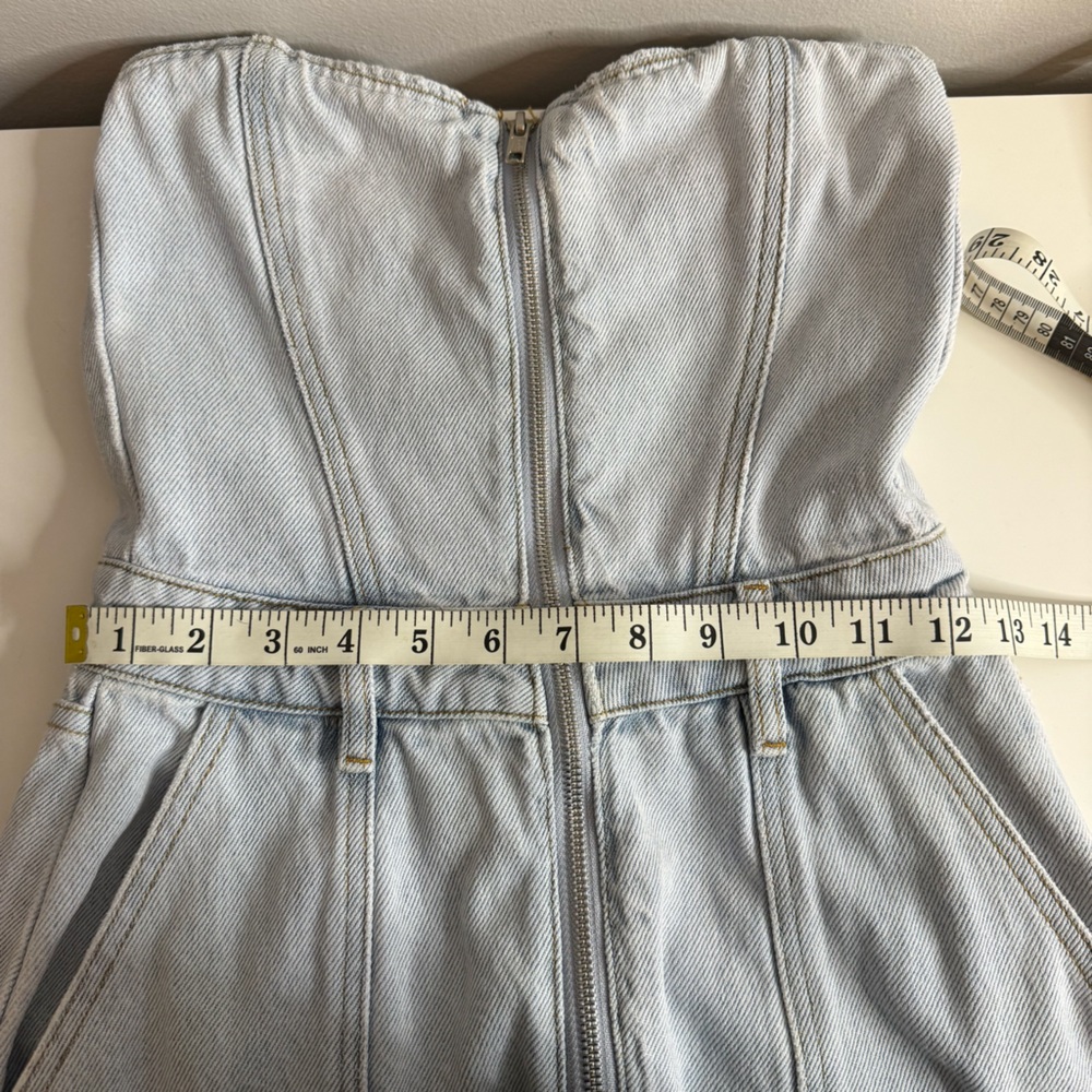 We Wore What Denim Corset cargo Jumpsuit - size 2 - Picture 13 of 15